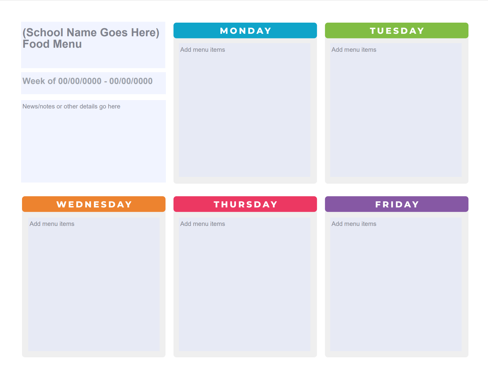 17 Free School Lunch Menu Templates + 5 More Free Tools